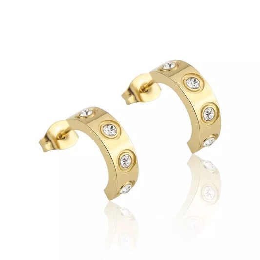 Mini Diamond hoop earrings